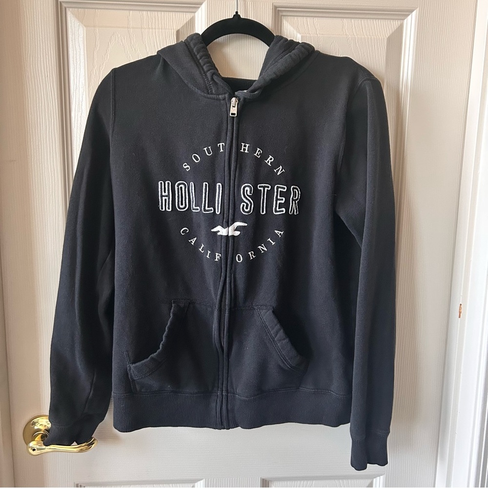 Hollister Southern California Black Zip-Up Hoodie Women’s Small